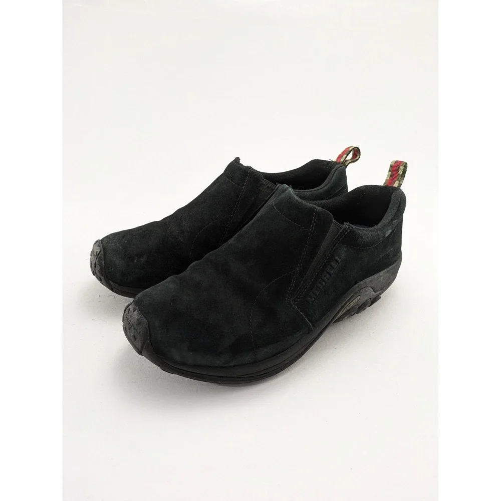 Mens Merrell Jungle Moc Slip-On Midnight Black Leather Shoes J63815W Size 9.5